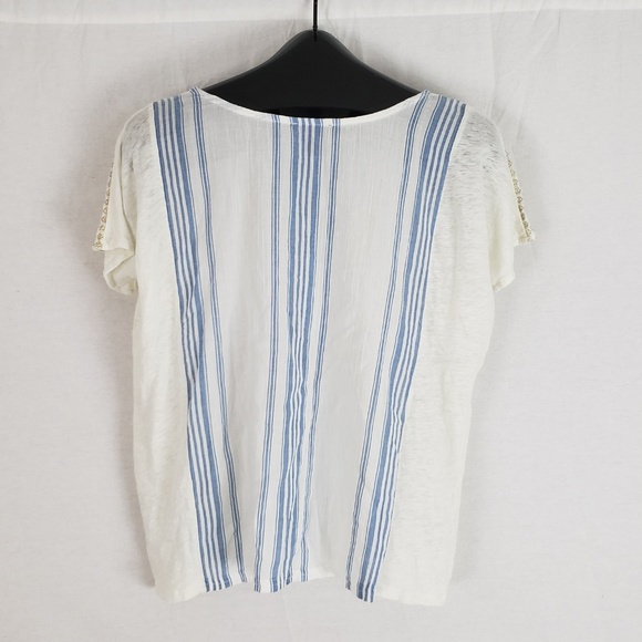 J. Crew Linen embroidered striped top - Picture 3 of 6